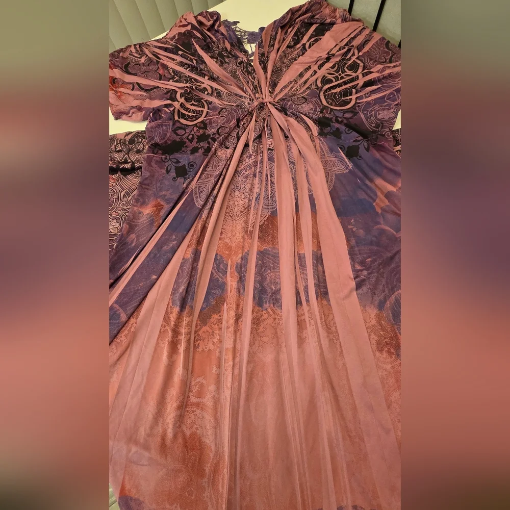 ONE WORLD Pink and Purple Women's Dress - Picture 12 of 15